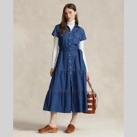 ราคา Sale Polo Ralph Lauren ชุดเดรสผู้หญิง Dress Belted Tiered Denim Shirtdress รุ่น WMPODRSNFA20520 สีฟ้า (20853839687)