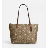 ราคา ระเป๋า COACH 4455 ZIP TOP TOTE IN SIGNATURE CANVAS IMQRF โทส 14 นิ้ว (21081636402)