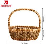 ราคา Likelyhood กระเช้าดอกไม้แบบพกพาตะกร้าใส่ของสำหรับห้องครัวสวนตะกร้าจ่ายตลาดตะกร้ากระเป๋าทอขนมไข่ตะกร้าพร้อมที่จับหวายทำด้วยมือสำหรับปิกนิกผลไม้ผักผลไม้อุปกรณ์ตกแต่งประกอบการถ่ายภาพบ้าน (20583431263)
