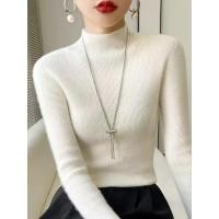 ราคา สเวตเตอร์คลุมก้นเข้ารูปฤดูใบไม้ร่วงสำหรับผู้หญิงเสื้อถักเข้ารูปสไตล์เกาหลีแฟชั่นเสื้อกันหนาวสวมหัวสตรีถักเข้ารูปสีพื้น (20963286985)