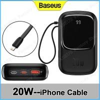 ราคา Baseus 22 5W แบตเตอรี่ภายนอก PD 20W Fast Charging Power Bank 20000MAh 5A จอแสดงผลดิจิตอล PowerBanks สายเคเบิล Type C IP ในตัว (21007704501)
