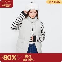 ราคา GIORDANO Women Jackets Stand Collar Flap Pockets Jacket Vests Button Closure Simple Solid Color Casual Padded Vests 05372684 (16599002749)