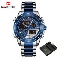 ราคา Naviforce นาฬิกาข้อมือนาฬิกาดิจิตอลของผู้ชาย LED แนวสปอร์ตสำหรับผู้ชาย นาฬิกาข้อมือควอตซ์กันน้ำเรืองแสงนาฬิกา relogio masculino (21170747864)