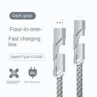 ราคา สายชาร์จสายชาร์จ USB เร็วแบบ4 In 1สำหรับ Xiaomi OPPO Samsung โทรศัพท์มือถือสายชาร์จแท็บเล็ต (18602271441)
