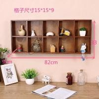 ราคา ชั้นวางของติดผนังกล่องเก็บของติดผนังแบบแขวนผนังชั้นแขวนตกแต่งผนังลายสก๊อตไม้แท้แบบไม่เจาะรูสไตล์วินเทจสำหรับวางบนโต๊ะ (20034457902)