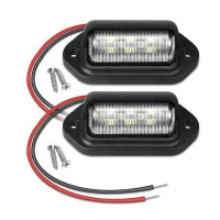 ราคา ป้ายทะเบียนรถ LED 6ดวง2ชิ้นสำหรับป้ายรถพ่วงรถบรรทุก SUV ติดรถตู้โคมไฟขั้นบันไดหลอดไฟสีขาวผลิตภัณฑ์ไฟป้ายทะเบียนรถ (19065178384)