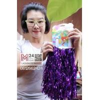 ราคา 1 คู่มี 2 อัน สีม่วงเงา พู่ฟอยล์ พู่เชียร์กีฬา พู่เชียร์ลีดเดอร์ พู่ พู่เชียร์ ปอมปอมเชียร์ กีฬาสี กองเชียร์ ภาคสนาม งานอีเว้นท์ cheer m24 (402768763)