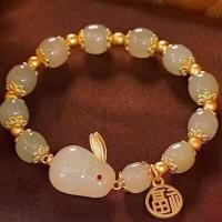 ราคา คลังสินค้าพร้อม หยกหยกสไตล์จีนใหม่กำไลข้อมือหนังรูปกระต่ายกระต่ายฮิเตียนปีจำนวนจำกัดกำไลแบบย้อนยุค (17437348803)