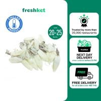 ราคา ปลาหมึกกล้วยลอกหนัง ขนาด 20 25 ตัว กก น้ำหนักเนื้อ 80 90 1 กก แพ็ค (20606151211)