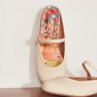 ราคา MARY JANE FLOWERSCREEN เปิดส้นสกรีนพื้นลายดอกไม้ (10312993687)