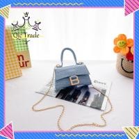 ราคา กระเป๋าถือแฟชั่นลายจระเข้สำหรับเด็กผู้หญิงสีทึบ Pu Leather Crossbody Shoulder Bag (16277987003)
