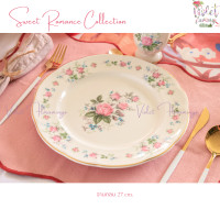 ราคา Violet Flamingo ชุดรับประทานอาหารรุ่น Sweet Romance เซ็ตจานชามลายดอกไม้สีชมพูขอบทอง (21044157921)