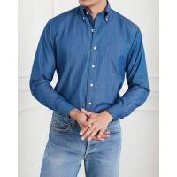 ราคา WARDROBE MINISTRY เสื้อเชิ้ตแขนยาว The Classic Button Down Collar Cotton Chambray Shirt in Indigo (21345324214)
