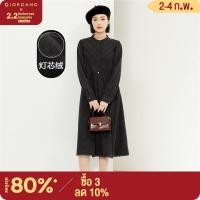 ราคา GIORDANO Women Dresses Chunky Corduroy Picot Trims Shirt Dresses Half Button Long Sleeve Fashion Casual Warm Dresses 18463918 (21152466744)