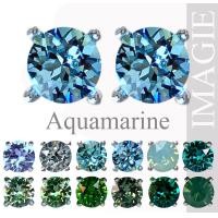 ราคา IMAGIE ต่างหูคริสตัล SWAROVSKI โทน ฟ้า เขียว 3 4 6 7mm (652340330)