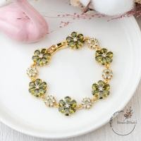 ราคา ข้อมือเพชรนพเก้า ลายดอกไม้ เพชรสีประจำวันเกิด พร้อมส่ง (16816425320)