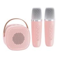 ราคา GOOJODOQ 2Mic Bluetooth Speaker 1 Set Karaoke Speaker ktv cute wireless cute portable outdoor wireless speaker (20860827113)