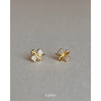 ราคา A piece ต่างหูเงินแท้ Eden Collection all silver 925 Lucky clover stud earrings (21094434820)
