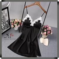 ราคา SG พร้อมส่งจากไทยชุดนอนเซ็กซี่ ชุดนอนผ้าซาติน ชุดนอนซาตินสายเดี่ยว รุ่นเดรสสั้น H858 (20087239630)