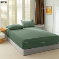 ราคา HAVEN ผ้าปูที่นอน 3 5 ฟุต 5 ฟุต 6 ฟุต ชุดผ้าปูที่นอน ผ้าปูที่นอนรัดมุม ชุดผ้าปูที่นอนสีพื้น ผ้าปูที่นอนนุ่ม ผ้าปูที่นอนสีเขียว (21236811374)
