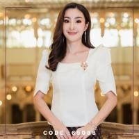 ราคา เสื้อผ้าไหม คอเหลี่ยม ช่วงอกระบาย ยกช่อสุดหรูหรา แต่งปลายแขนเว้า เอวปล่อย เสื้อผ้าไหมผู้หญิง สวย เรียบหรู สินค้าคุณภาพ by sunsmile (17593844019)