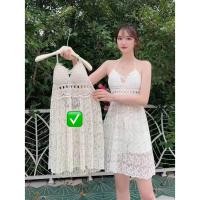 ราคา Minidress มินิเดรสสายเดี่ยวถักโครเชต์ เดรสซีทรู มินิเดรสลูกไม้ เดรสสั้นไปทะเล เดรสคล้องคอ มี3แบบ (20636710273)