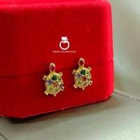 ราคา ต่างหูเต่า p0587 พลอยนพเก้า พลอย งานนำเข้า ทองไมครอน (21116284952)