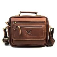 ราคา Chinatown Leather กระเป๋าสะพายผู้ชายหนังวัวแท้ หูจับ ฝาหน้า สายหนัง แนวนอน สีน้ำตาลแทน และ น้ำตาลเข้ม staff (21051118283)