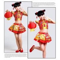 ราคา ชุดตีกลองสำหรับเด็กชุดทำการแสดงชุดทีมกลองเอวสไตล์จีนแร็ปจีนสีแดงเต้นรำชุดทำการแสดงสำหรับเด็กวัยหัดเดินงานมงคล (7888573727)