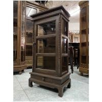 ราคา สีโอ๊ค ตู้ไม้สัก สูง 100 x กว้าง 50 x ลึก 30 cm ประกอบแล้ว จัดส่งทั้งตู้ ตู้กระจกไม้สักแท้ ตู้หนังสือ ตู้หัวเตียง ตู้ขนาดเล็ก มีประกันการส่ง (21019808631)