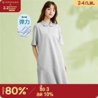 ราคา GIORDANO ผู้หญิง เดรสโปโลแขนสั้นผ้ายืดปิเก้หางปลา Free Shipping 13463301 (18298457455)