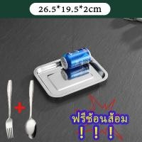 ราคา ถาดสแตนเลสทรงสี่เหลี่ยม ก้นตื้น ปลอดภัย ไร้สารปน (20956184785)