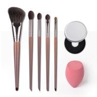 ราคา OVW Natural Goat Hair Makeup Brush Set Wood Contour Brush Tapered Blending Eyelid Brush For Make Up Sponge Highlight (9343303119)