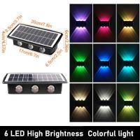 ราคา ONEFIRE 6LED Outdoor Solar Wall LED Light Garden Decor Wall Lamp Up And Down Luminous Lighting 8 Lighting Colors (20691055249)