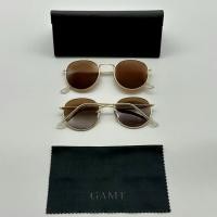 ราคา แว่นกันแดด GAMT Vintage Round Aviator Sunglasses Color Film for Women Golden Frame Brown Lens 48mm (19396182088)