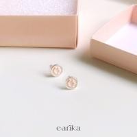 ราคา earika earrings smiley face stud ต่างหูแป้นหน้ายิ้มก้านเงินแท้ เหมาะสำหรับคนแพ้ง่าย (18216717144)
