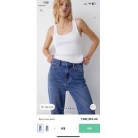 ราคา กางเกงยีนส์ Brand PULL BEAR เป็นทรง MOM ผ้าไม่ยืด คลองแท้ 100 (20838697320)