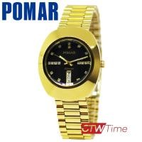 ราคา Pomar นาฬิกาข้อมือผู้ชาย Automatic สายสแตนเลส รุ่น PM8133GG04 สีทอง หน้าปัดดำ พลอย 18 เม็ด (11476168248)