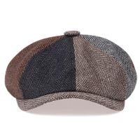 ราคา Retro Herringbone Newsboy Caps Men Newsboy Hat Stitching Berets Cap Autumn Winter Men Vintage Painter Octagonal Hats Gorras (13168149192)