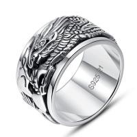 ราคา RY S925 แหวนเงินแท้ มังกรมงคล หมุนได้ แฟชั่นบุคลิกภาพ สวยงาม ลายมังกร ชายและหญิง แหวนมงคล (14007961608)