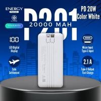 ราคา Best selling Energy Premium EP P201 Powerbank 20000mah พาวเวอร์แบงค์ เพาเวอร์แบงค์ 2IN1 สายชาร์จในตัว lightning Type C Cable (20773009924)