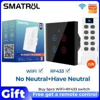 ราคา SMATRUL WiFi Switchไม่จำเป็นต้องเป็นกลางสมาร์ทโคมไฟติดผนังสวิตช์RF APP สัมผัสเครื่องจับเวลาควบคุมบ้านอัตโนมัติรองรับGoogle Home Nest Amazon Alexa Tmall Genius เครื่องgang 2 1 2 3 4 Gang (2904938371)