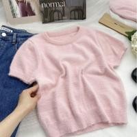 ราคา Zero shop พร้อมส่ง Zero 80069 เสื้อแขนสั้นไหมพรม ทรงครอปสั้น ดีเทลขนมุ้งมิ้งน่ารัก สีพาสเทล (16970652500)