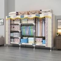 ราคา ตู้เสื้อผ้า Leego 26 มม ตู้แขวนผ้าแขวนผ้าไม้กรอบติดตั้งง่าย 2m5 โครงเหล็กขนาดใหญ่พิเศษกันน้ำทนทานสวยงามความจุขนาดใหญ่ (19925047352)