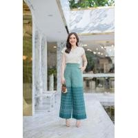 ราคา กางเกง ลิซ่า ผ้าฝ้ายลายไทย ทรงคุณนายขาน มี 3 ขนาด M L Xl (20566770733)