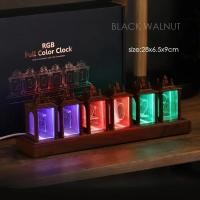 ราคา Nixie นาฬิกาดิจิตอล LED หลอดนาฬิกา RGB เรืองแสงนาฬิกาไม้วอลนัทไฟกลางคืนปลุก atomosphere โคมไฟนาฬิกาจับเวลาของขวัญ (21170792442)