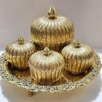 ราคา ขุดทองเหลืองตลับฟักทองตอกลายโบราณ บนถาดองุ่น 13 นิ้วครี่ง Premium (8996757527)