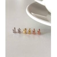 ราคา A piece ต่างหูเงินแท้ all silver 925 Rabbit one touch (17934784775)