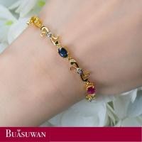 ราคา สร้อยข้อมือ ประดับด้วยพลอยแฟนซี และเพชร เบลเยี่ยม ตัวเรือนทองคำแท้ 18K สร้อยข้อมือ แบบน่ารักๆ สามารถสวมได้หลากหลายโอกาส (18510776531)