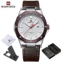 ราคา นาฬิกา NAVIFORCE สำหรับผู้ชายนาฬิกาหนังหลายเหลี่ยมนาฬิกาข้อมือกันน้ำวันที่วันดั้งเดิม9200L ขาตั้งกล้องลำลอง (20902547655)